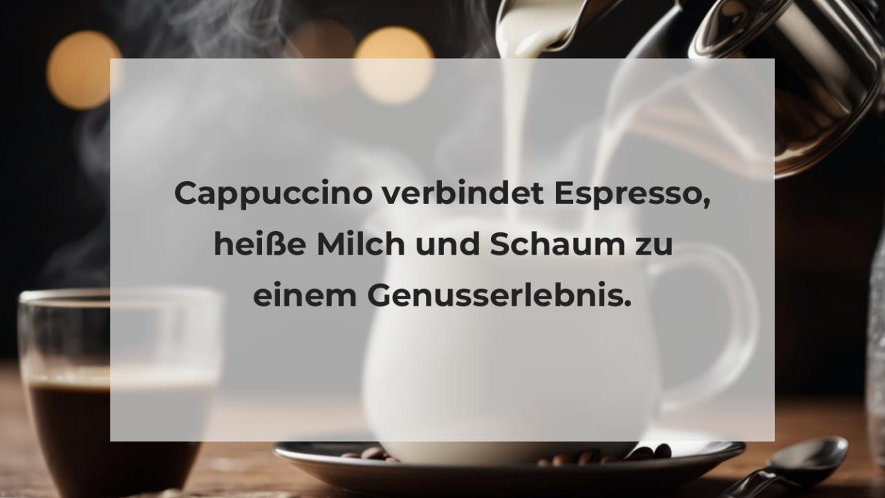 Cappuccino verbindet Espresso, heiße Milch und Schaum zu einem Genusserlebnis.