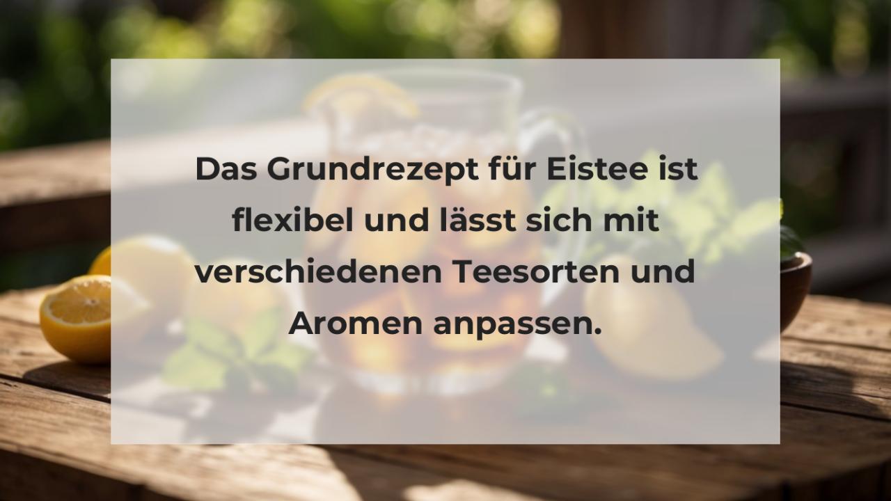 Das Grundrezept für Eistee ist flexibel und lässt sich mit verschiedenen Teesorten und Aromen anpassen.