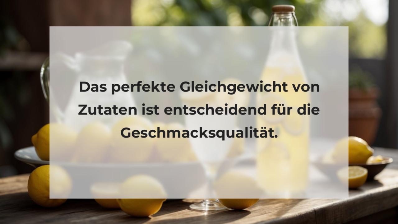 Das perfekte Gleichgewicht von Zutaten ist entscheidend für die Geschmacksqualität.