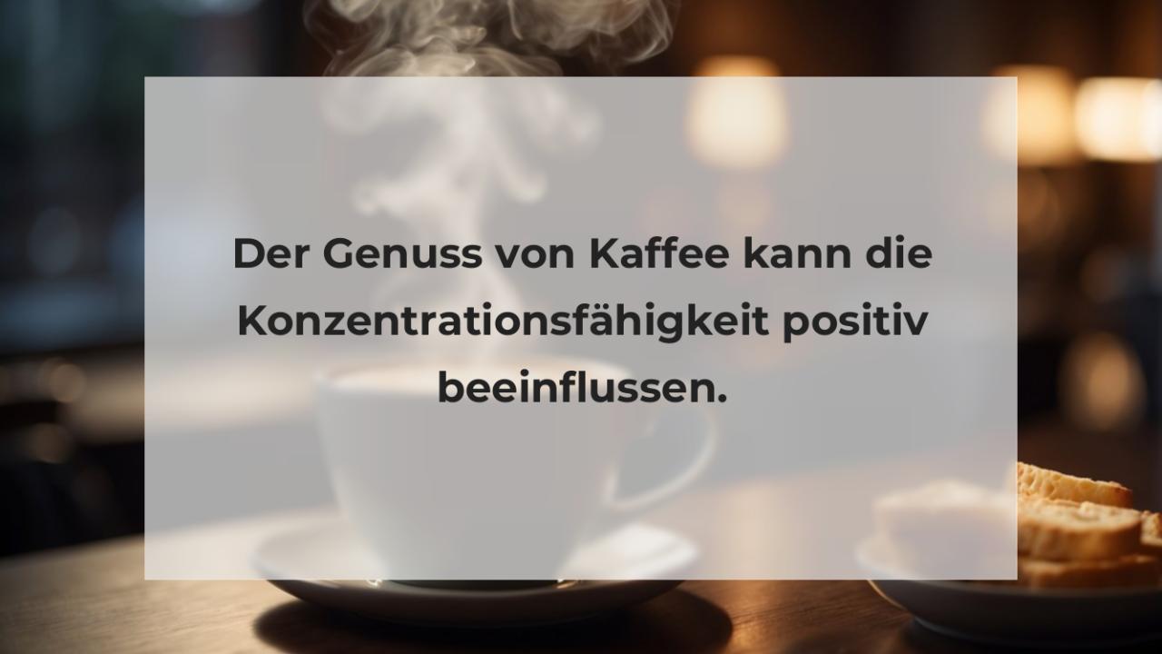 Der Genuss von Kaffee kann die Konzentrationsfähigkeit positiv beeinflussen.