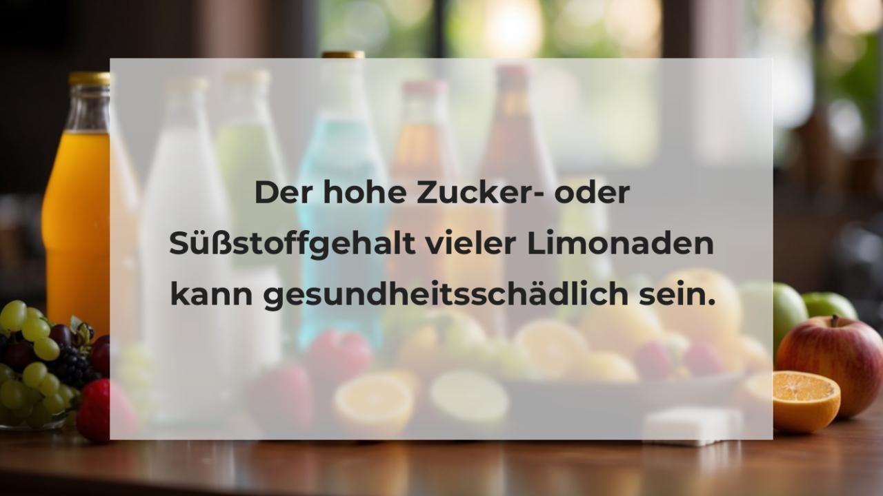 Der hohe Zucker- oder Süßstoffgehalt vieler Limonaden kann gesundheitsschädlich sein.