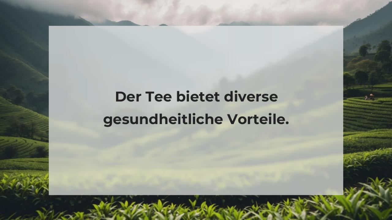 Der Tee bietet diverse gesundheitliche Vorteile.