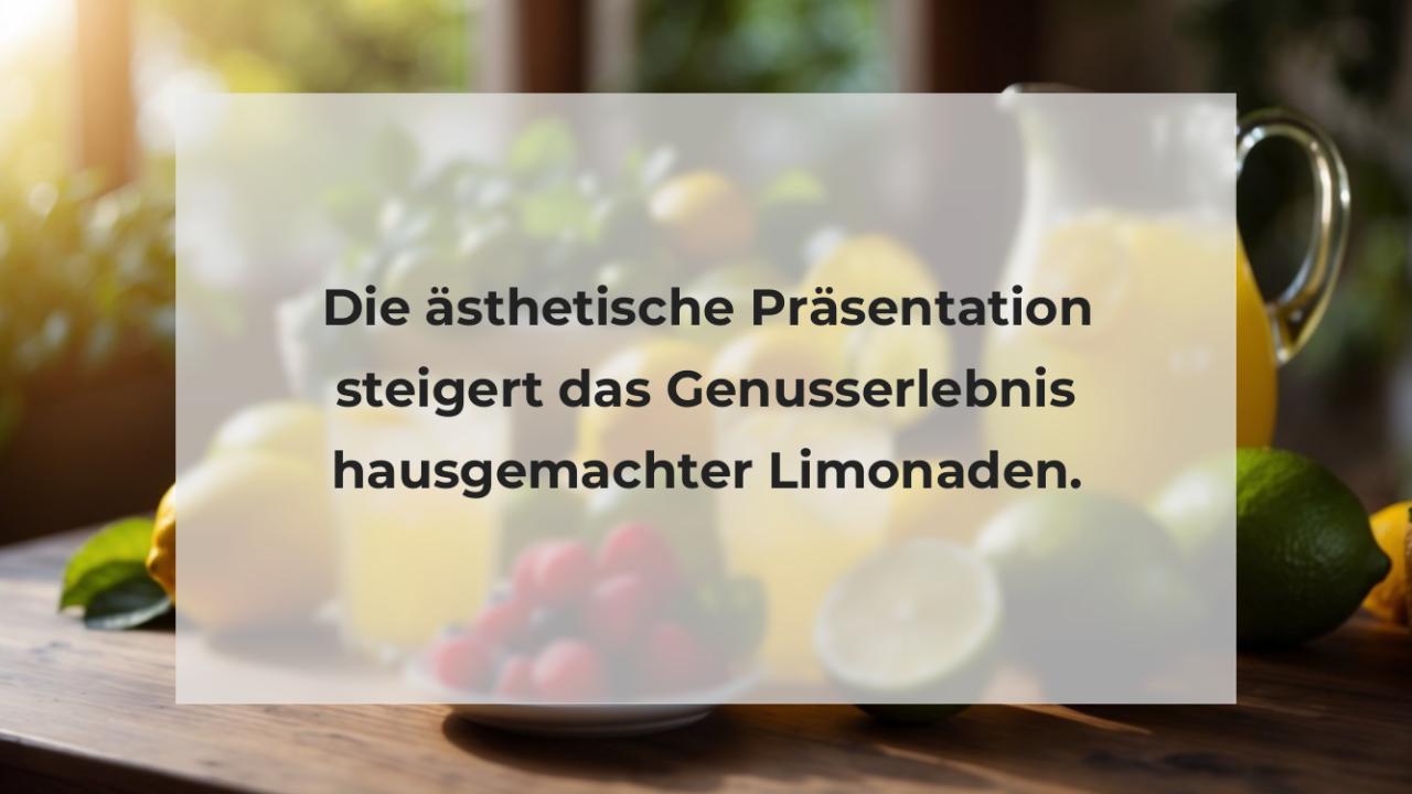 Die ästhetische Präsentation steigert das Genusserlebnis hausgemachter Limonaden.