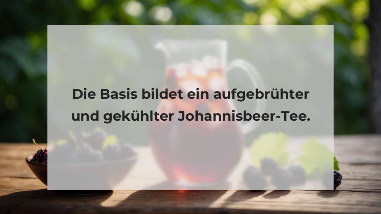 Die Basis bildet ein aufgebrühter und gekühlter Johannisbeer-Tee.