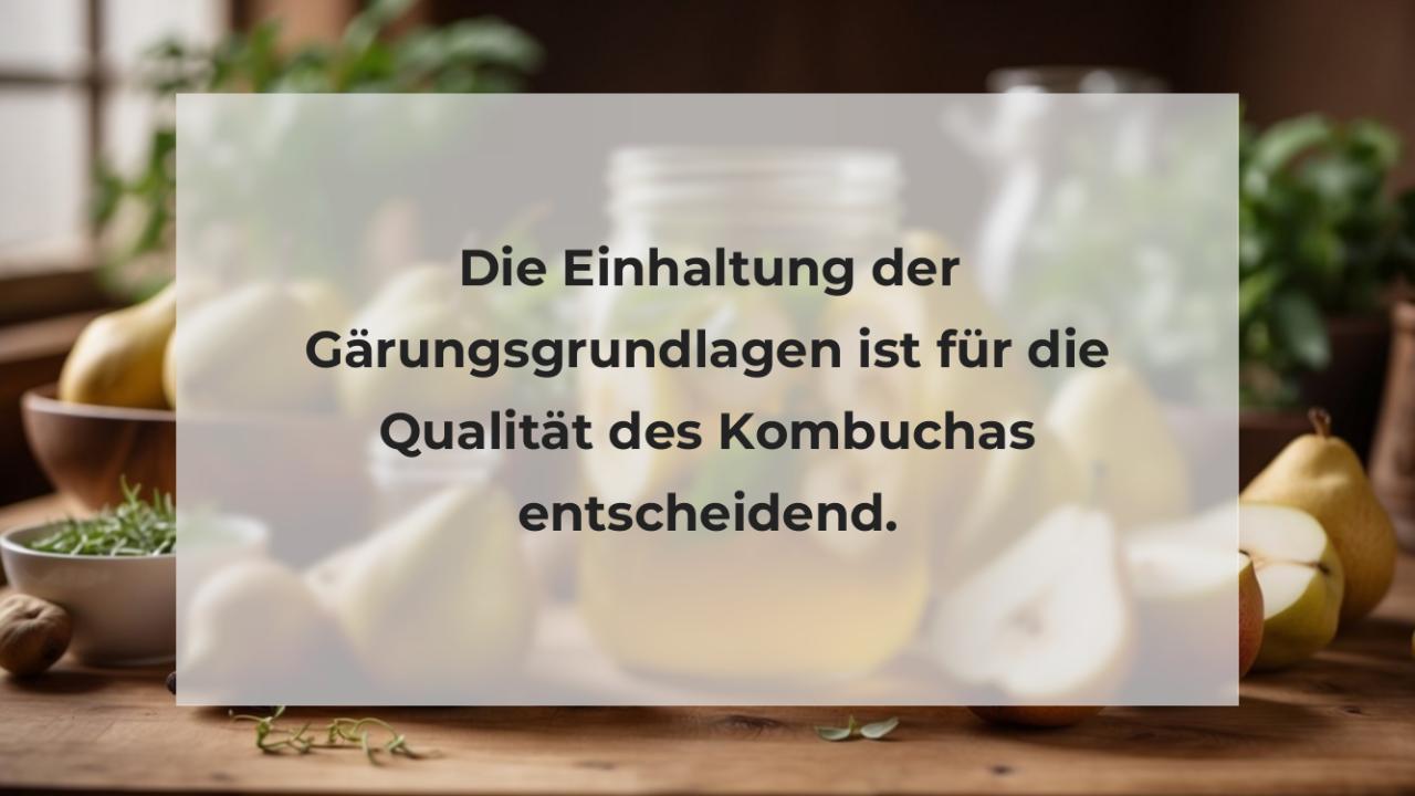 Die Einhaltung der Gärungsgrundlagen ist für die Qualität des Kombuchas entscheidend.