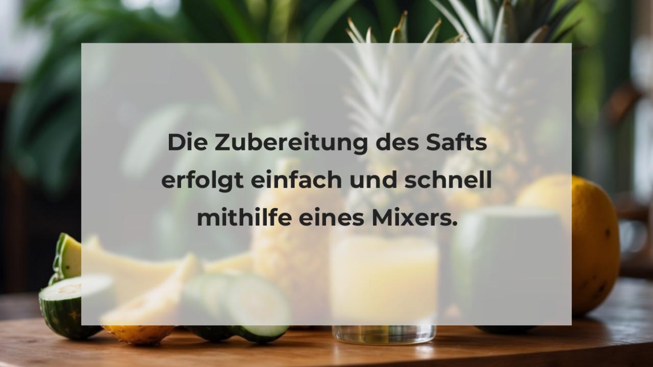 Die Zubereitung des Safts erfolgt einfach und schnell mithilfe eines Mixers.