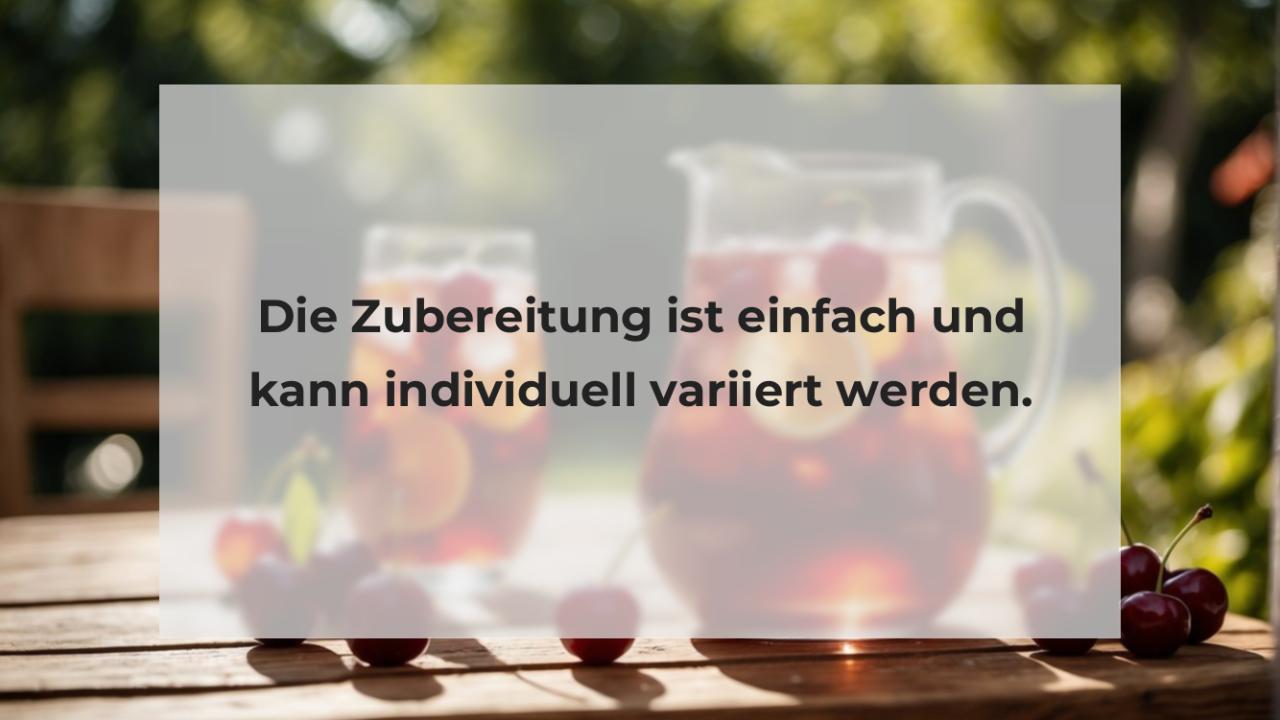 Die Zubereitung ist einfach und kann individuell variiert werden.