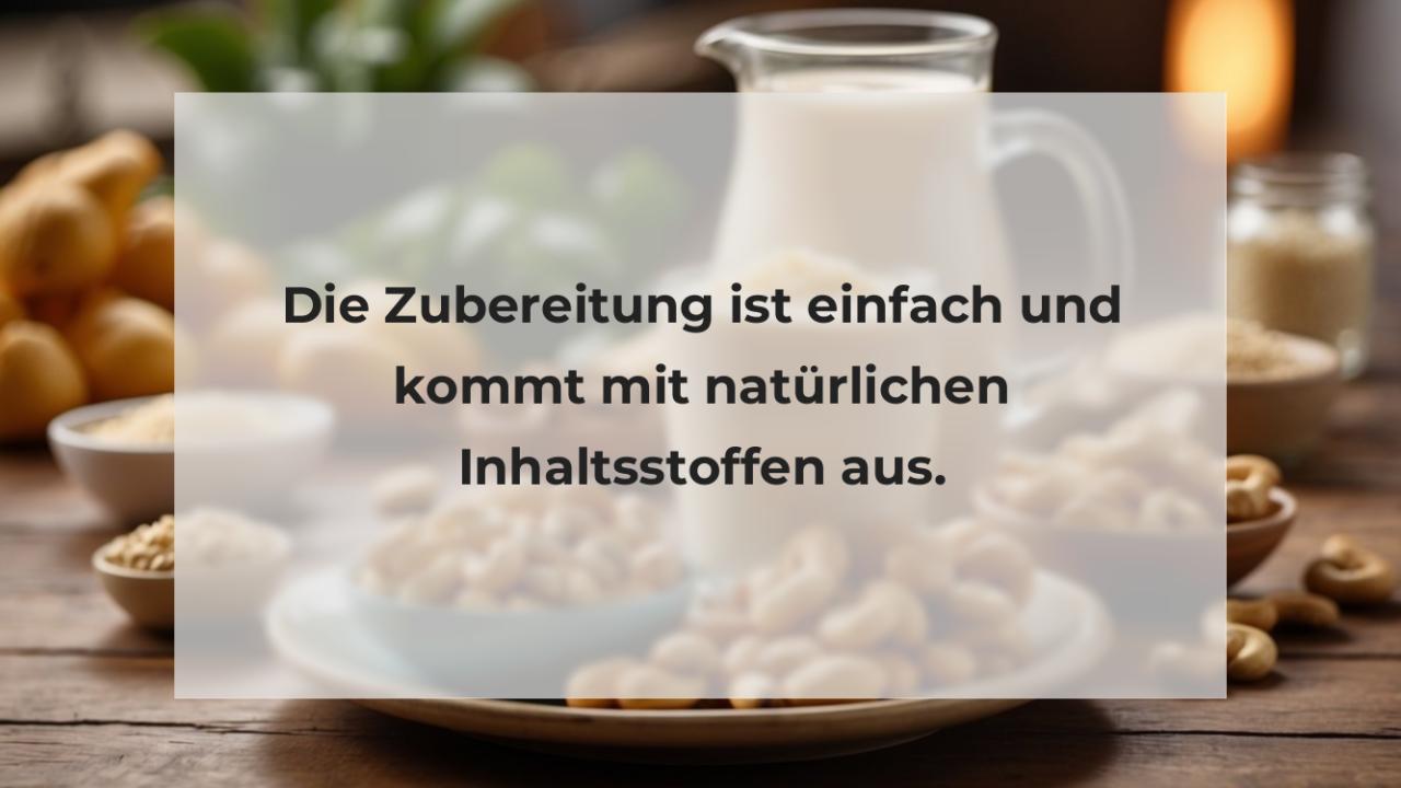 Die Zubereitung ist einfach und kommt mit natürlichen Inhaltsstoffen aus.