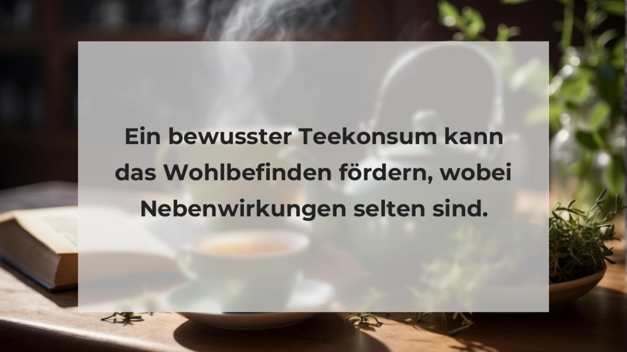 Ein bewusster Teekonsum kann das Wohlbefinden fördern, wobei Nebenwirkungen selten sind.