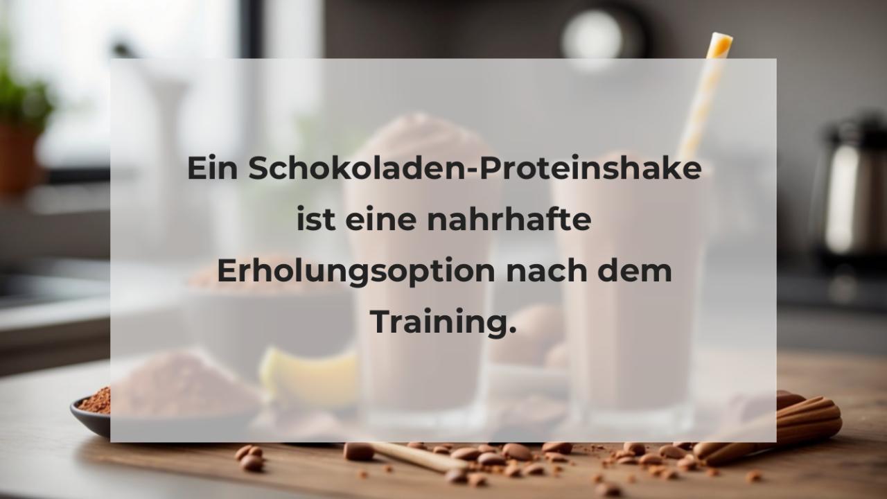 Ein Schokoladen-Proteinshake ist eine nahrhafte Erholungsoption nach dem Training.