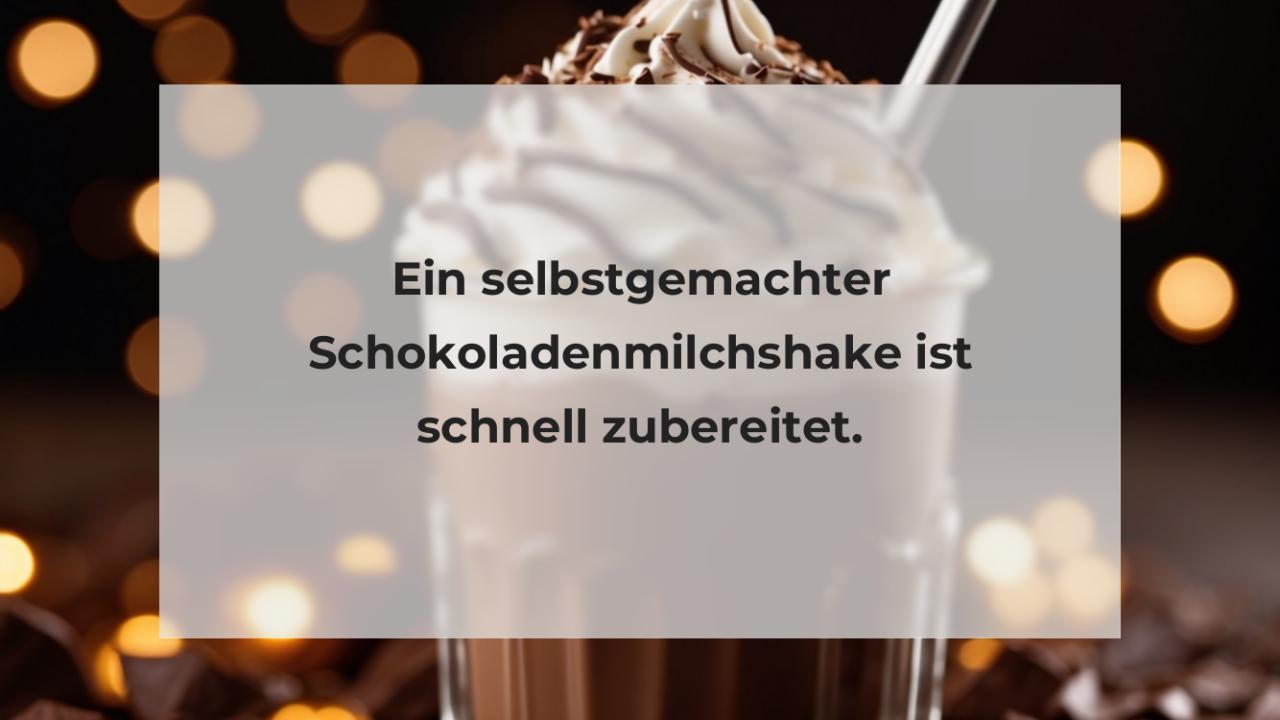 Ein selbstgemachter Schokoladenmilchshake ist schnell zubereitet.