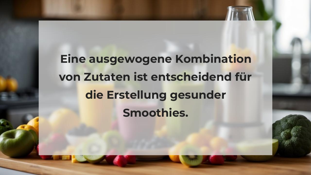 Eine ausgewogene Kombination von Zutaten ist entscheidend für die Erstellung gesunder Smoothies.