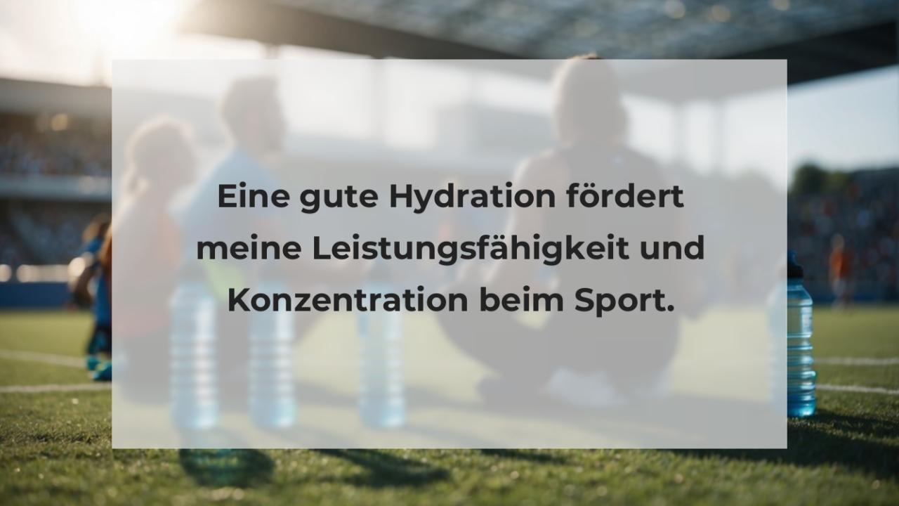 Eine gute Hydration fördert meine Leistungsfähigkeit und Konzentration beim Sport.