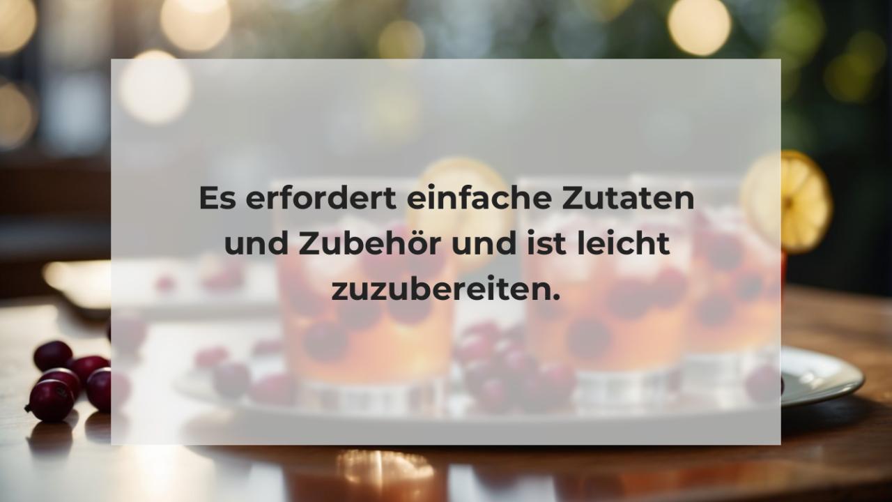 Es erfordert einfache Zutaten und Zubehör und ist leicht zuzubereiten.