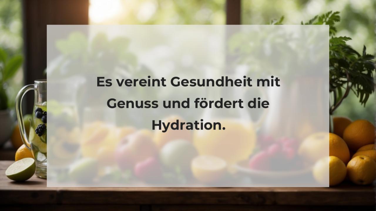 Es vereint Gesundheit mit Genuss und fördert die Hydration.