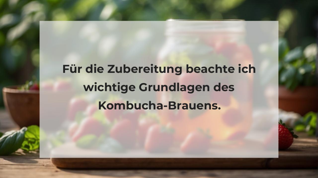 Für die Zubereitung beachte ich wichtige Grundlagen des Kombucha-Brauens.