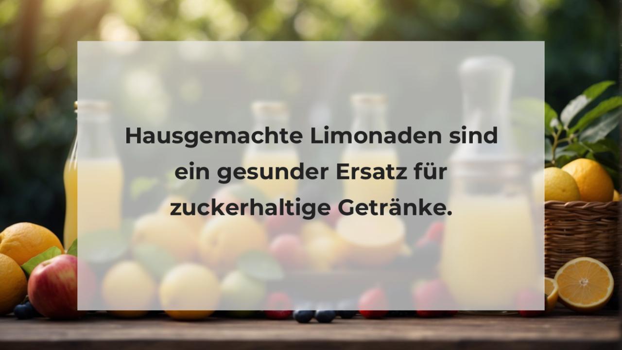 Hausgemachte Limonaden sind ein gesunder Ersatz für zuckerhaltige Getränke.