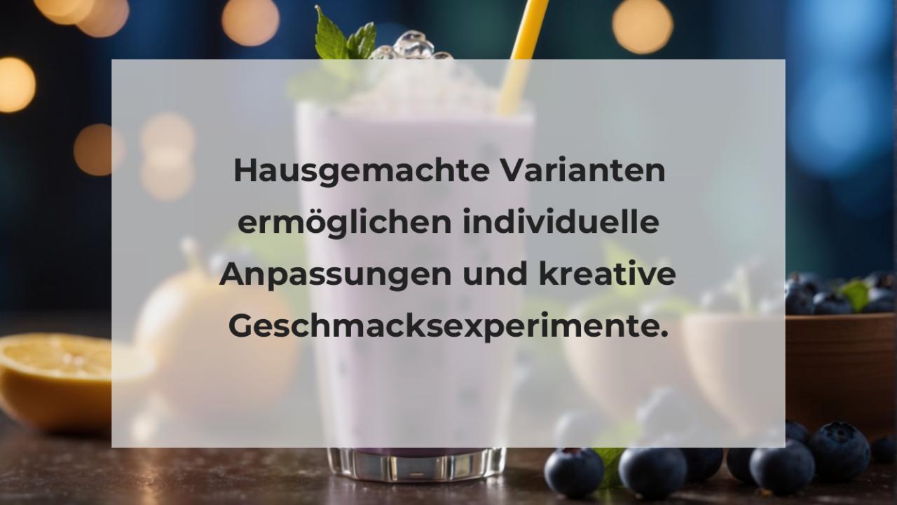 Hausgemachte Varianten ermöglichen individuelle Anpassungen und kreative Geschmacksexperimente.