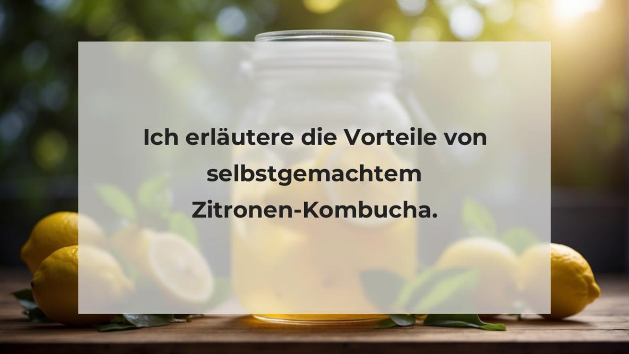 Ich erläutere die Vorteile von selbstgemachtem Zitronen-Kombucha.