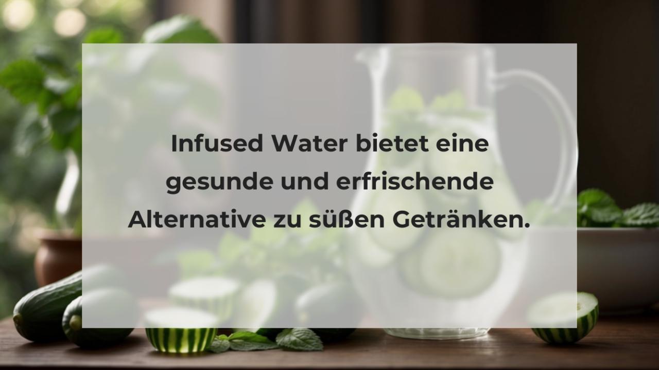 Infused Water bietet eine gesunde und erfrischende Alternative zu süßen Getränken.