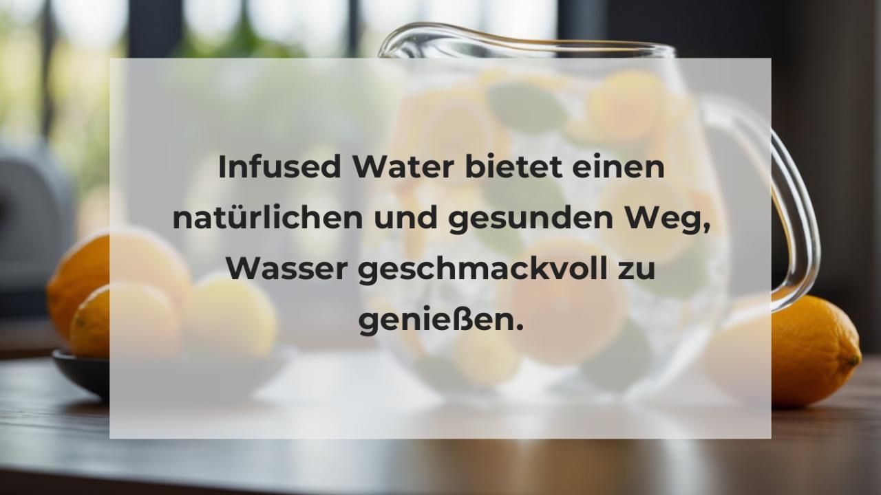 Infused Water bietet einen natürlichen und gesunden Weg, Wasser geschmackvoll zu genießen.