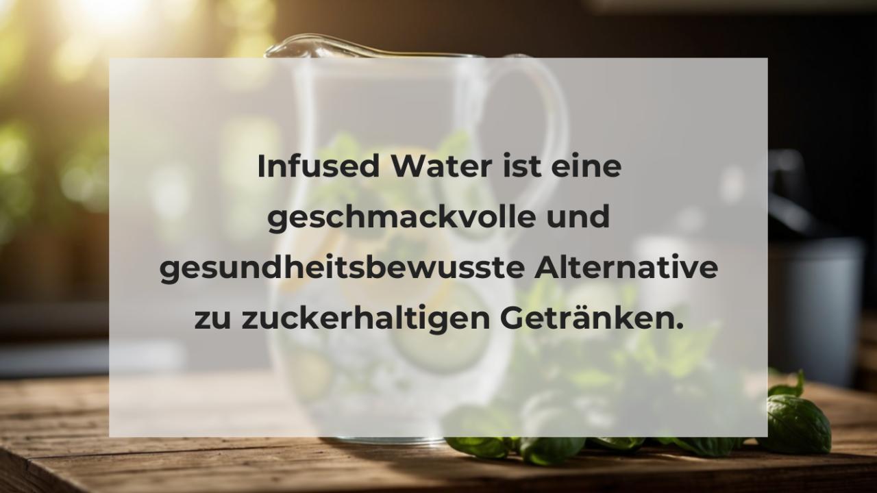 Infused Water ist eine geschmackvolle und gesundheitsbewusste Alternative zu zuckerhaltigen Getränken.