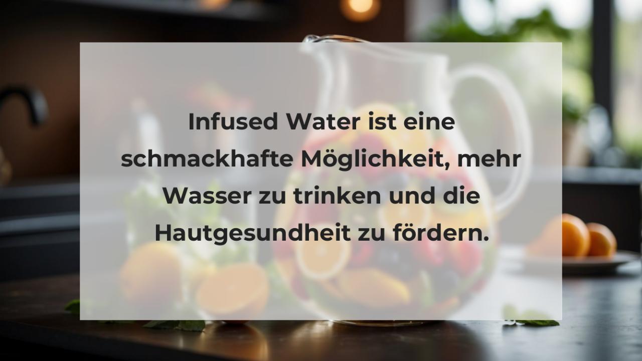 Infused Water ist eine schmackhafte Möglichkeit, mehr Wasser zu trinken und die Hautgesundheit zu fördern.