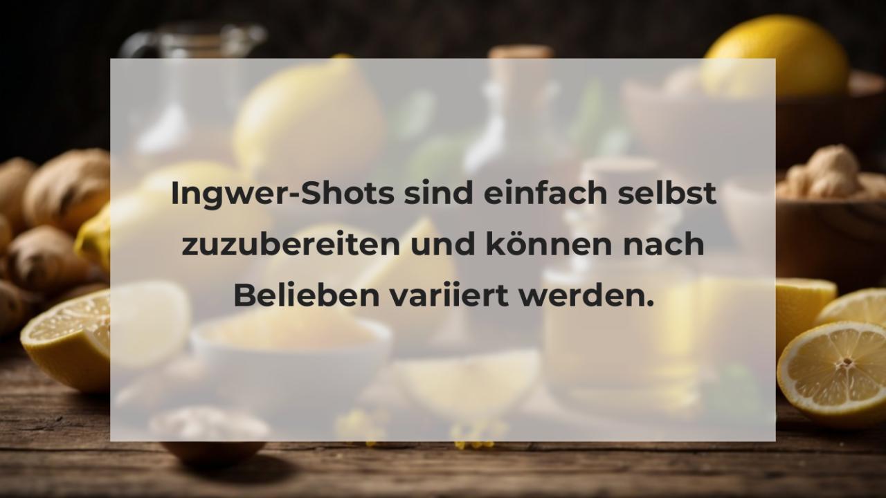 Ingwer-Shots sind einfach selbst zuzubereiten und können nach Belieben variiert werden.