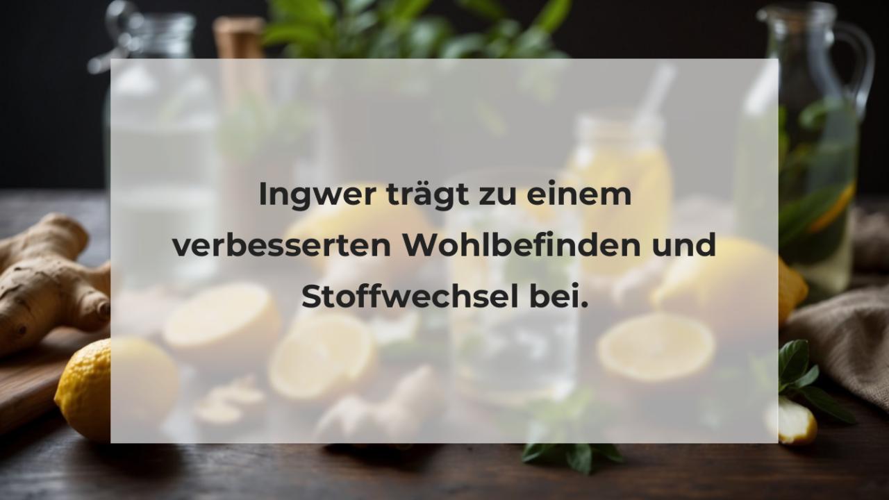 Ingwer trägt zu einem verbesserten Wohlbefinden und Stoffwechsel bei.