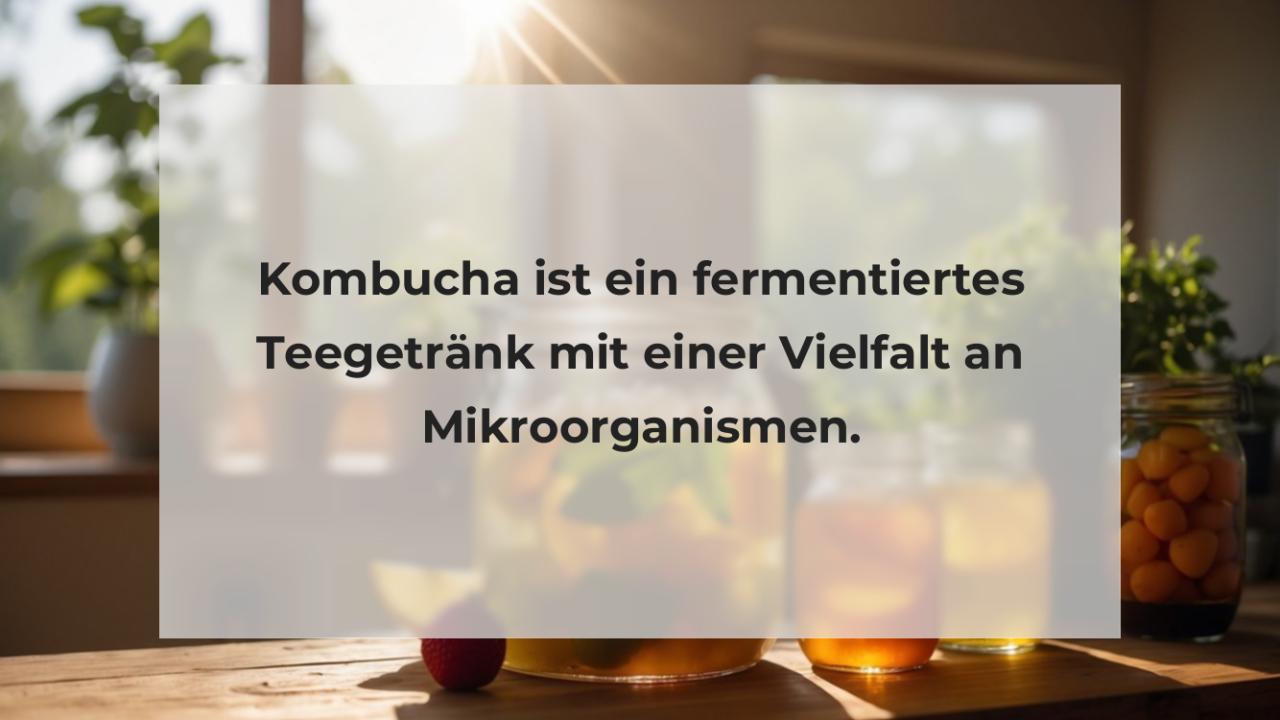 Kombucha ist ein fermentiertes Teegetränk mit einer Vielfalt an Mikroorganismen.