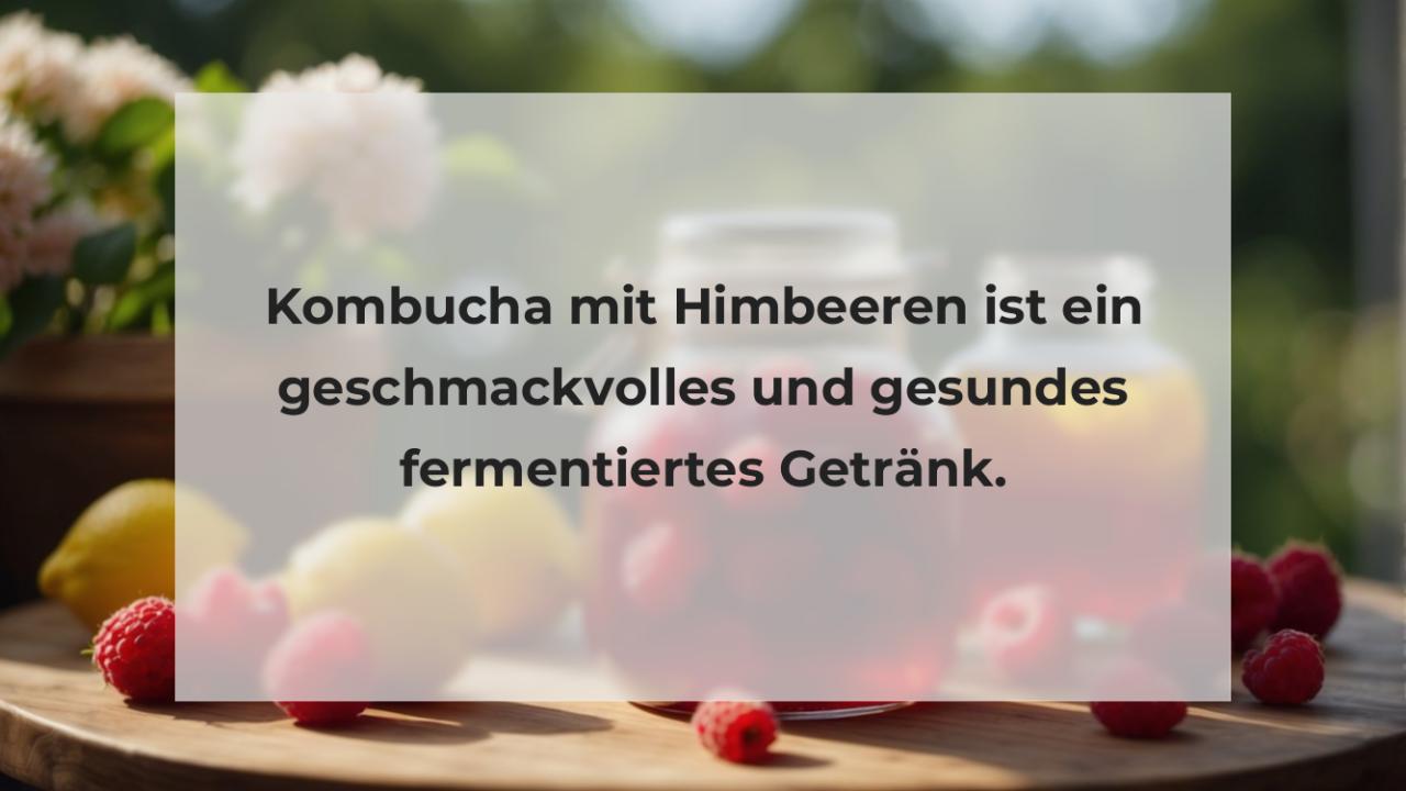 Kombucha mit Himbeeren ist ein geschmackvolles und gesundes fermentiertes Getränk.