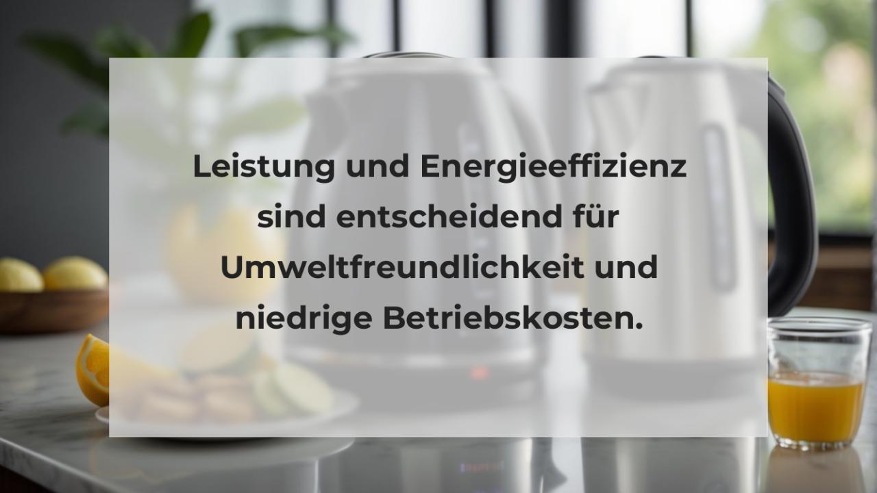 Leistung und Energieeffizienz sind entscheidend für Umweltfreundlichkeit und niedrige Betriebskosten.