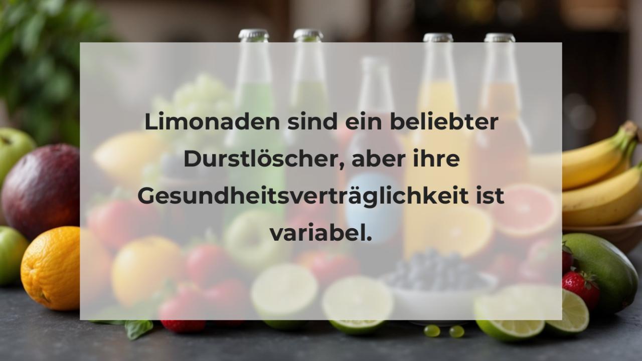 Limonaden sind ein beliebter Durstlöscher, aber ihre Gesundheitsverträglichkeit ist variabel.