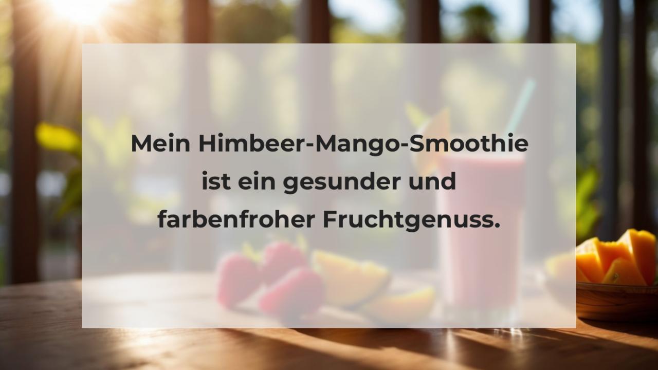 Mein Himbeer-Mango-Smoothie ist ein gesunder und farbenfroher Fruchtgenuss.