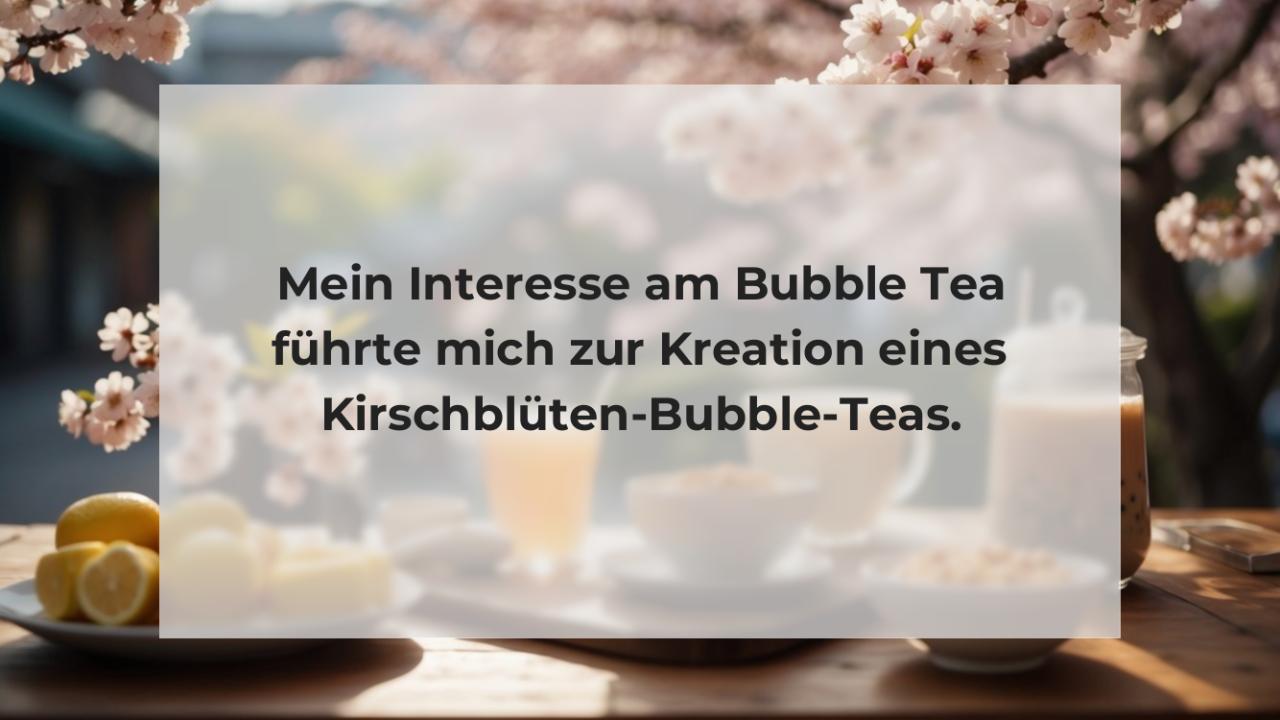 Mein Interesse am Bubble Tea führte mich zur Kreation eines Kirschblüten-Bubble-Teas.