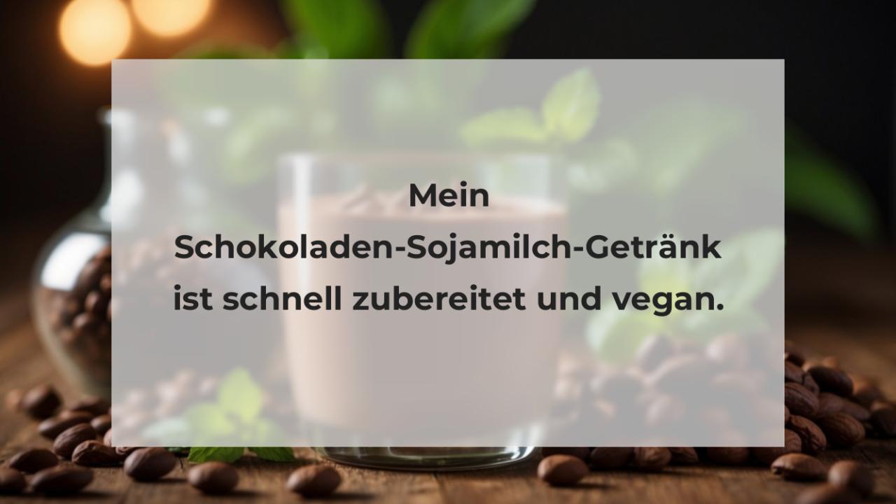 Mein Schokoladen-Sojamilch-Getränk ist schnell zubereitet und vegan.