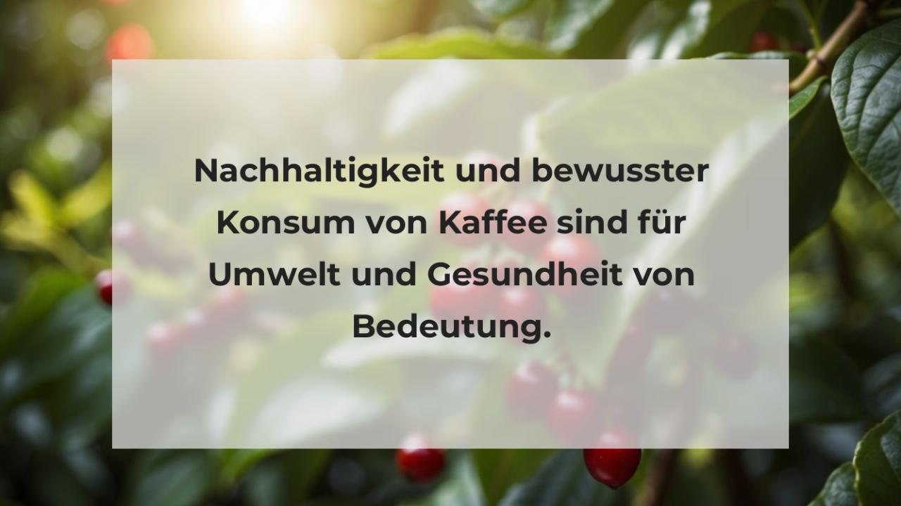 Nachhaltigkeit und bewusster Konsum von Kaffee sind für Umwelt und Gesundheit von Bedeutung.