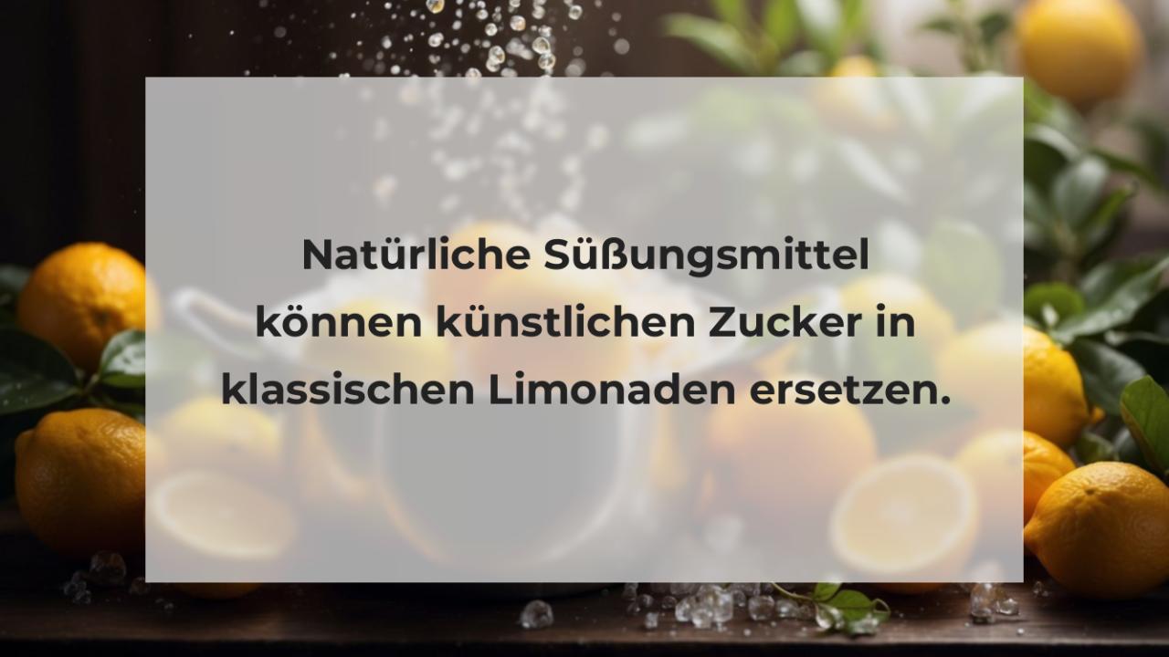 Natürliche Süßungsmittel können künstlichen Zucker in klassischen Limonaden ersetzen.