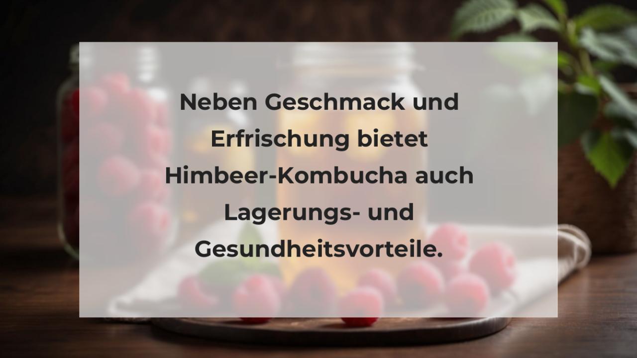 Neben Geschmack und Erfrischung bietet Himbeer-Kombucha auch Lagerungs- und Gesundheitsvorteile.