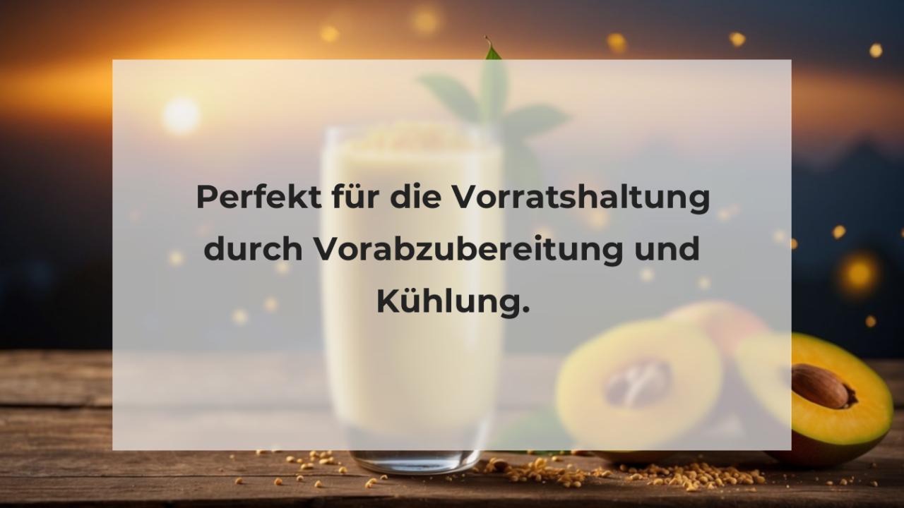 Perfekt für die Vorratshaltung durch Vorabzubereitung und Kühlung.