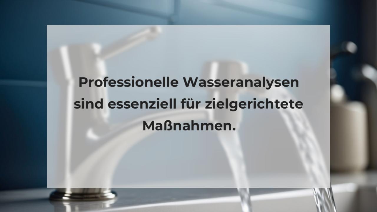 Professionelle Wasseranalysen sind essenziell für zielgerichtete Maßnahmen.