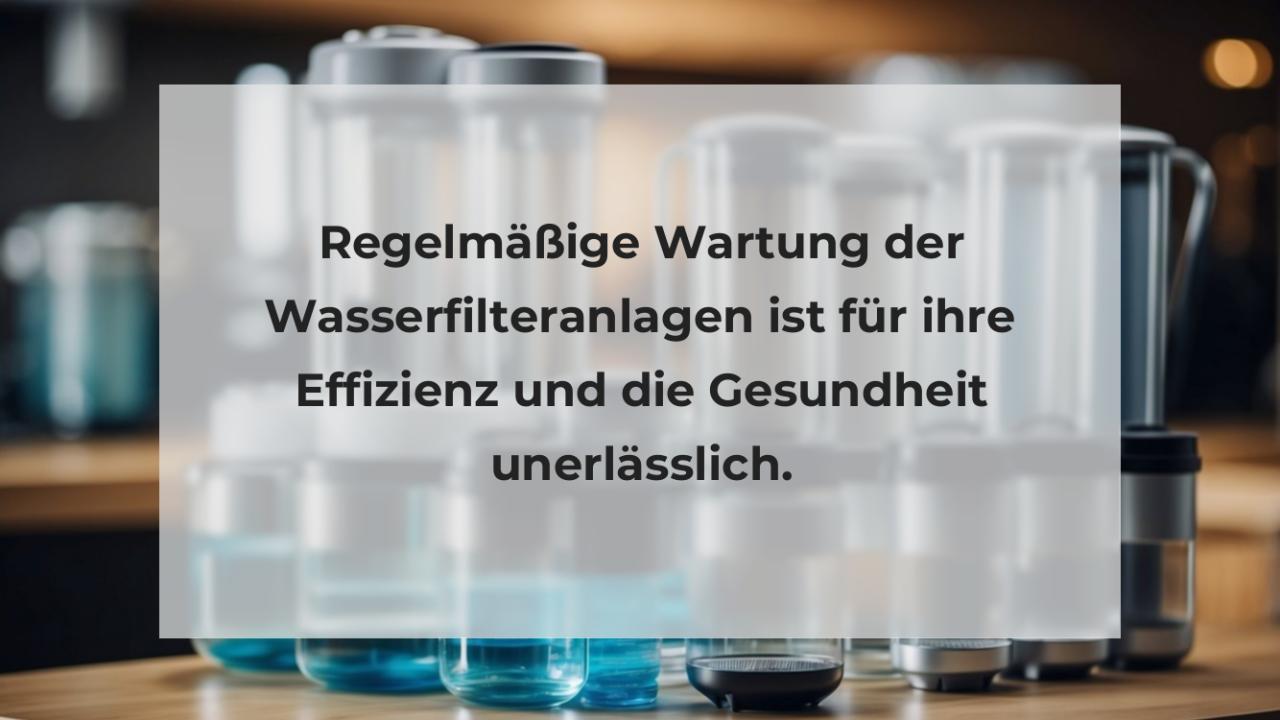 Regelmäßige Wartung der Wasserfilteranlagen ist für ihre Effizienz und die Gesundheit unerlässlich.