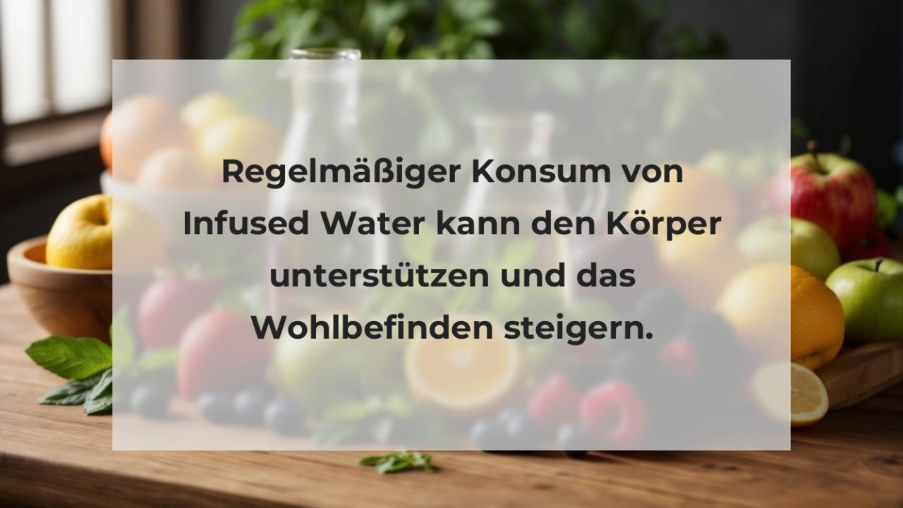 Regelmäßiger Konsum von Infused Water kann den Körper unterstützen und das Wohlbefinden steigern.