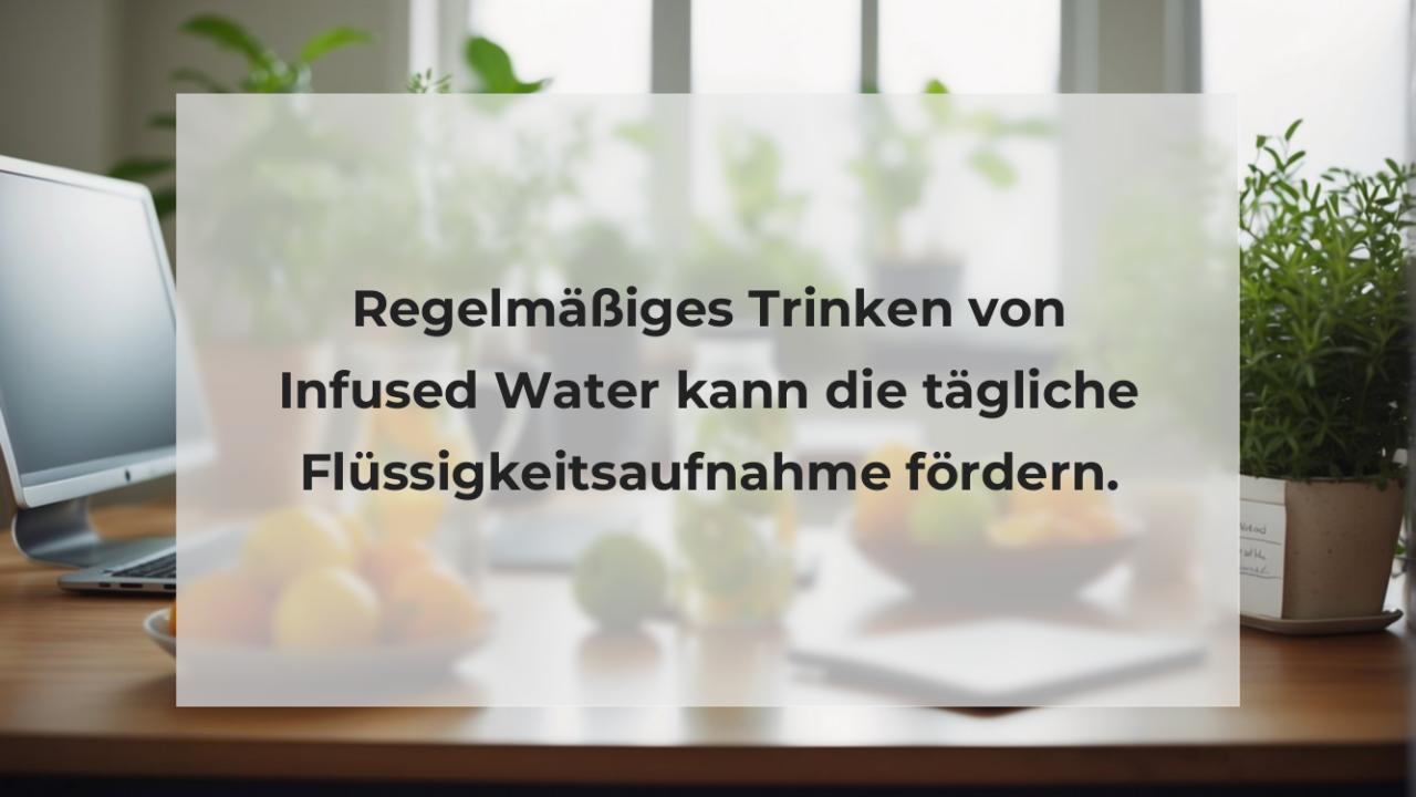 Regelmäßiges Trinken von Infused Water kann die tägliche Flüssigkeitsaufnahme fördern.