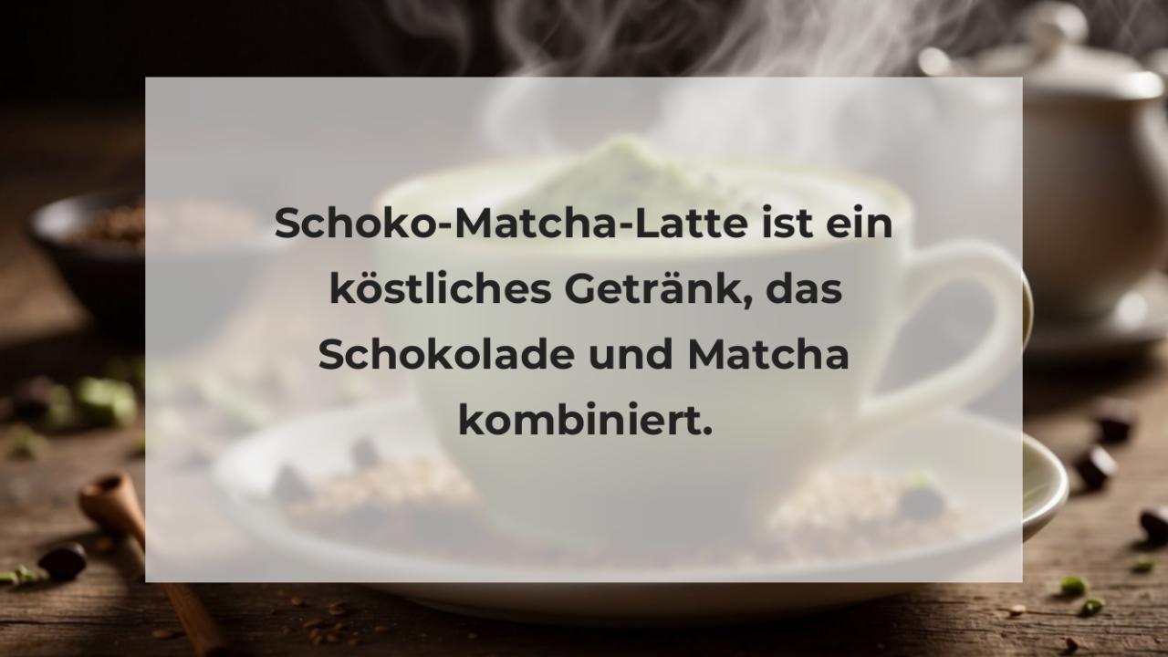 Schoko-Matcha-Latte ist ein köstliches Getränk, das Schokolade und Matcha kombiniert.