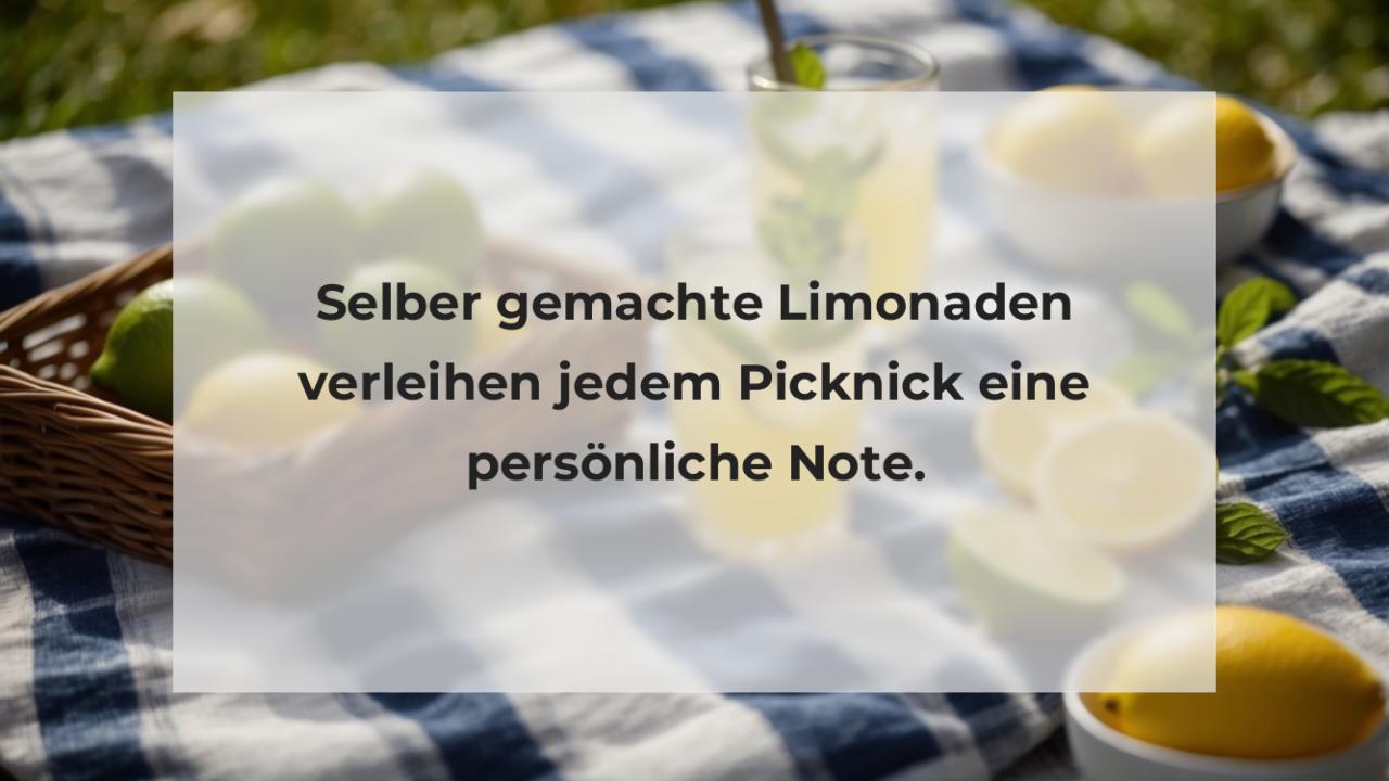 Selber gemachte Limonaden verleihen jedem Picknick eine persönliche Note.