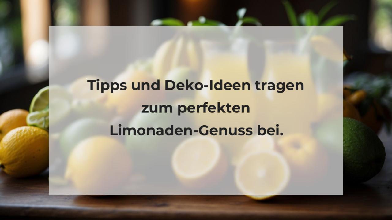 Tipps und Deko-Ideen tragen zum perfekten Limonaden-Genuss bei.