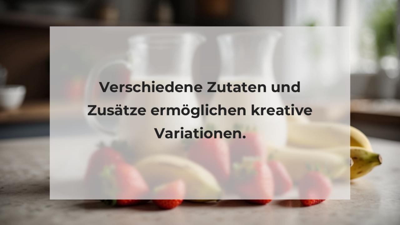 Verschiedene Zutaten und Zusätze ermöglichen kreative Variationen.