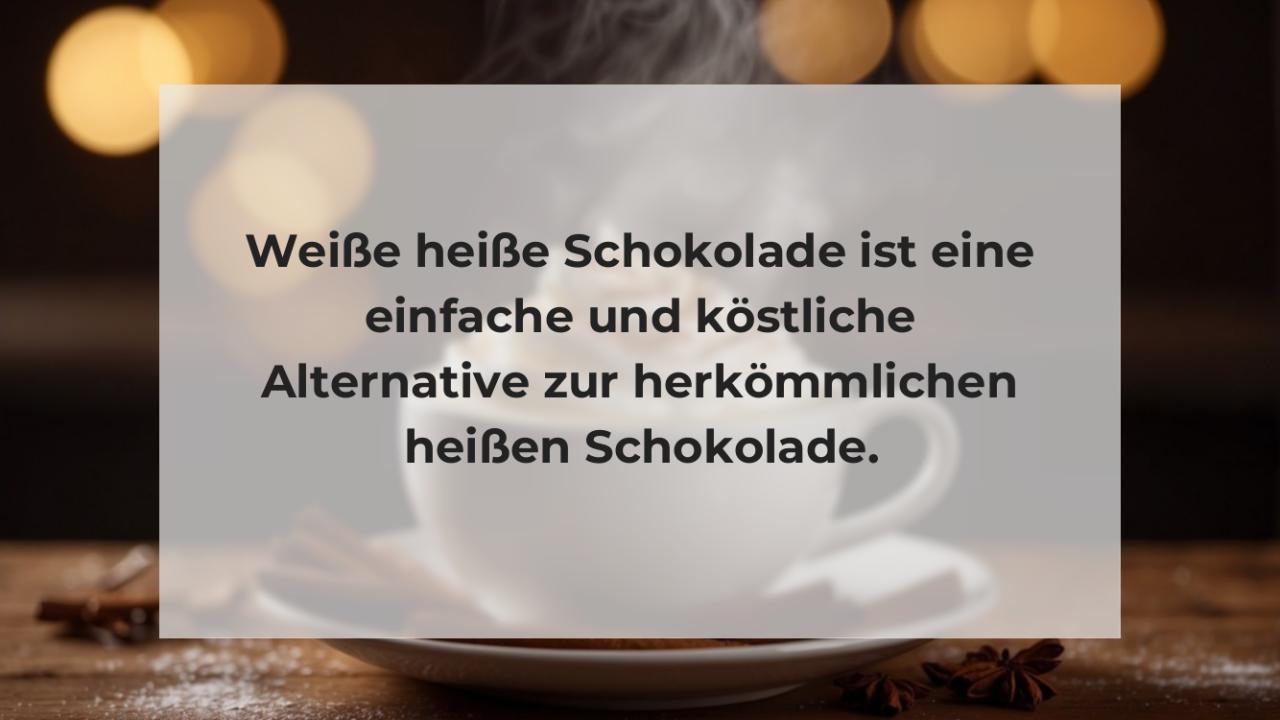 Weiße heiße Schokolade ist eine einfache und köstliche Alternative zur herkömmlichen heißen Schokolade.