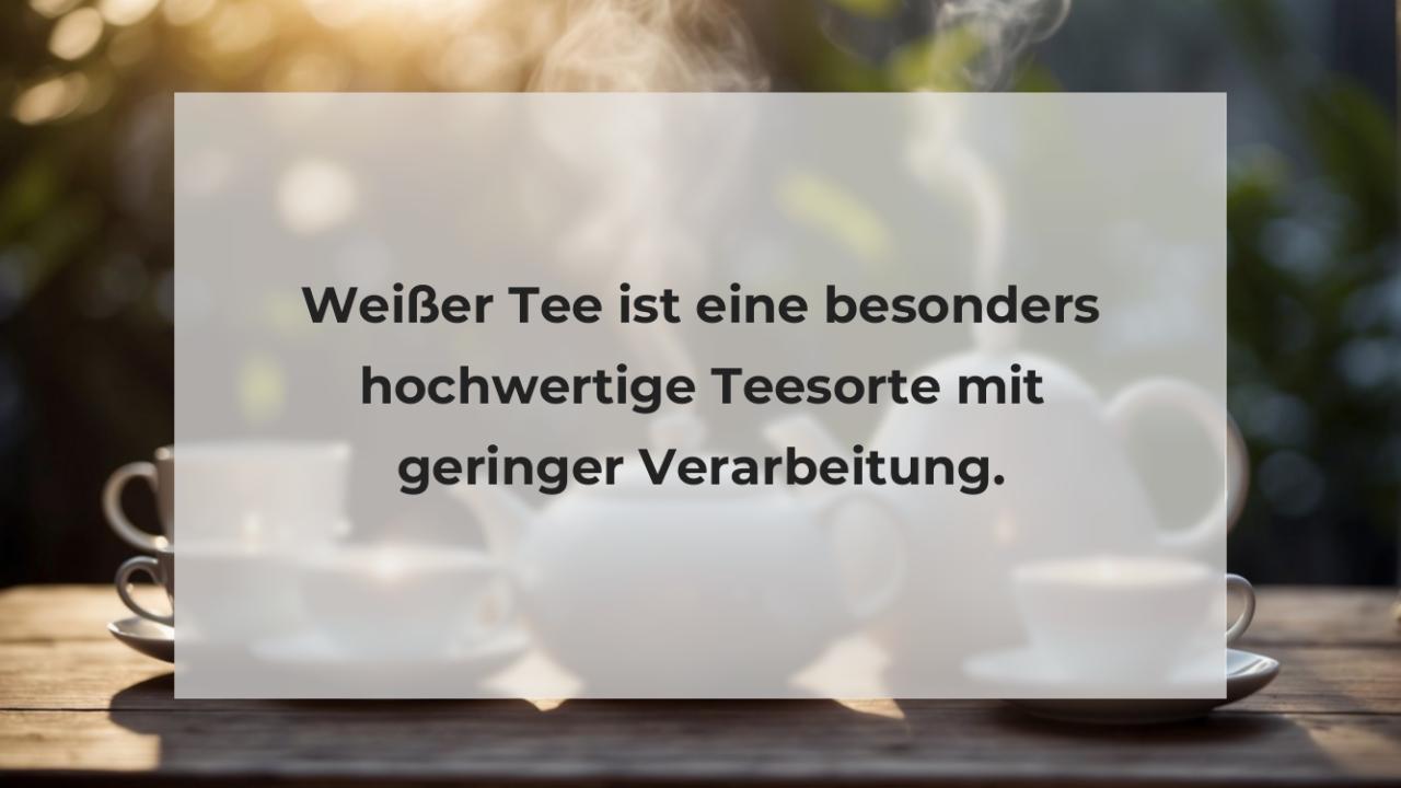 Weißer Tee ist eine besonders hochwertige Teesorte mit geringer Verarbeitung.